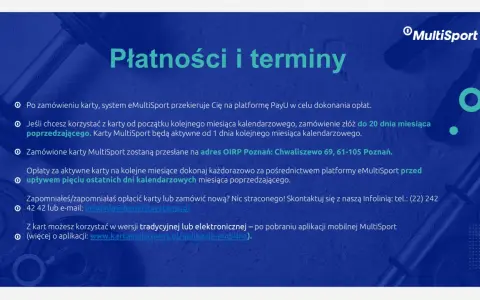 Opłacanie MultiSport: Metody, terminy, problemy i rozwiązania