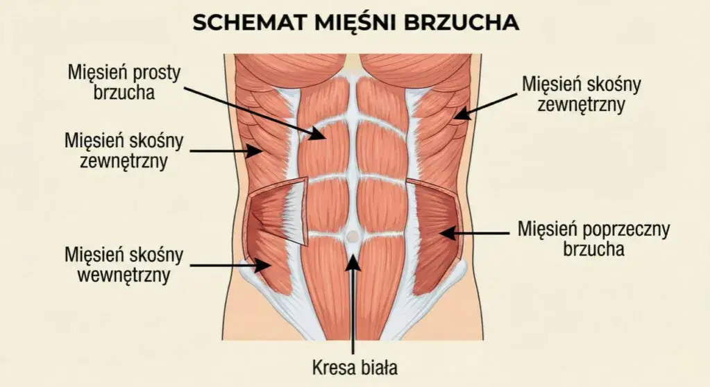 Optymalna częstotliwość treningu mięśni brzucha infografika